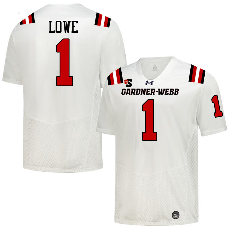 Gardner-Webb Runnin' Bulldogs #1 Anthony Lowe College Football Jerseys,Uniforms-White
